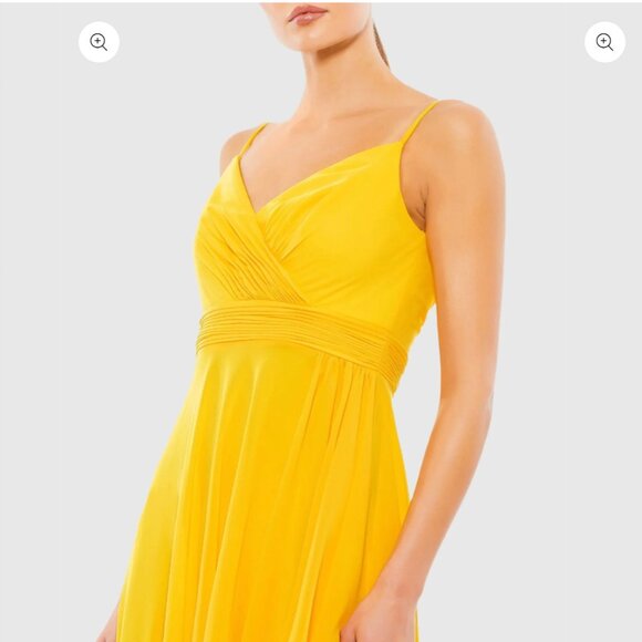 Yellow Asymmetrical Hem Chiffon Maxi Dress Size 0 Yellow New With Tags - Picture 2 of 3